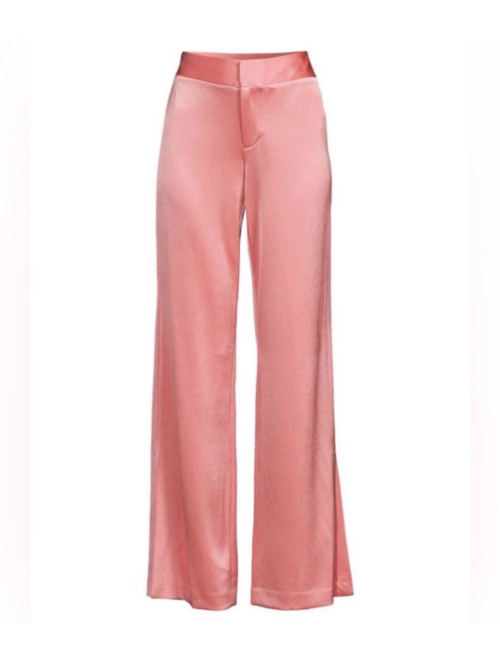 Alice + Olivia Satin Wide-Leg Pants in Dusty Rose